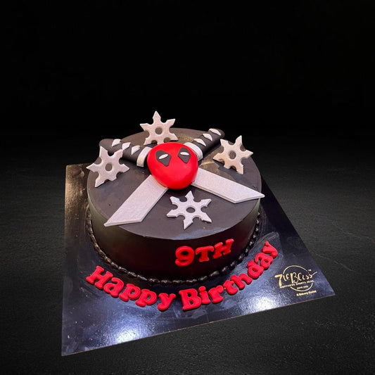 Marvel Deadpool Ninja Birthday Cake