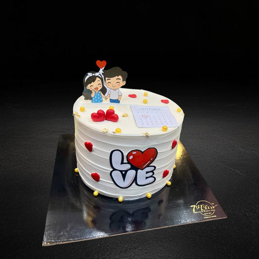 Cute Couple Calendar Love Cake