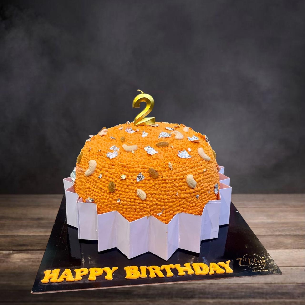 Motichoor Ladoo Theme Birthday Cake