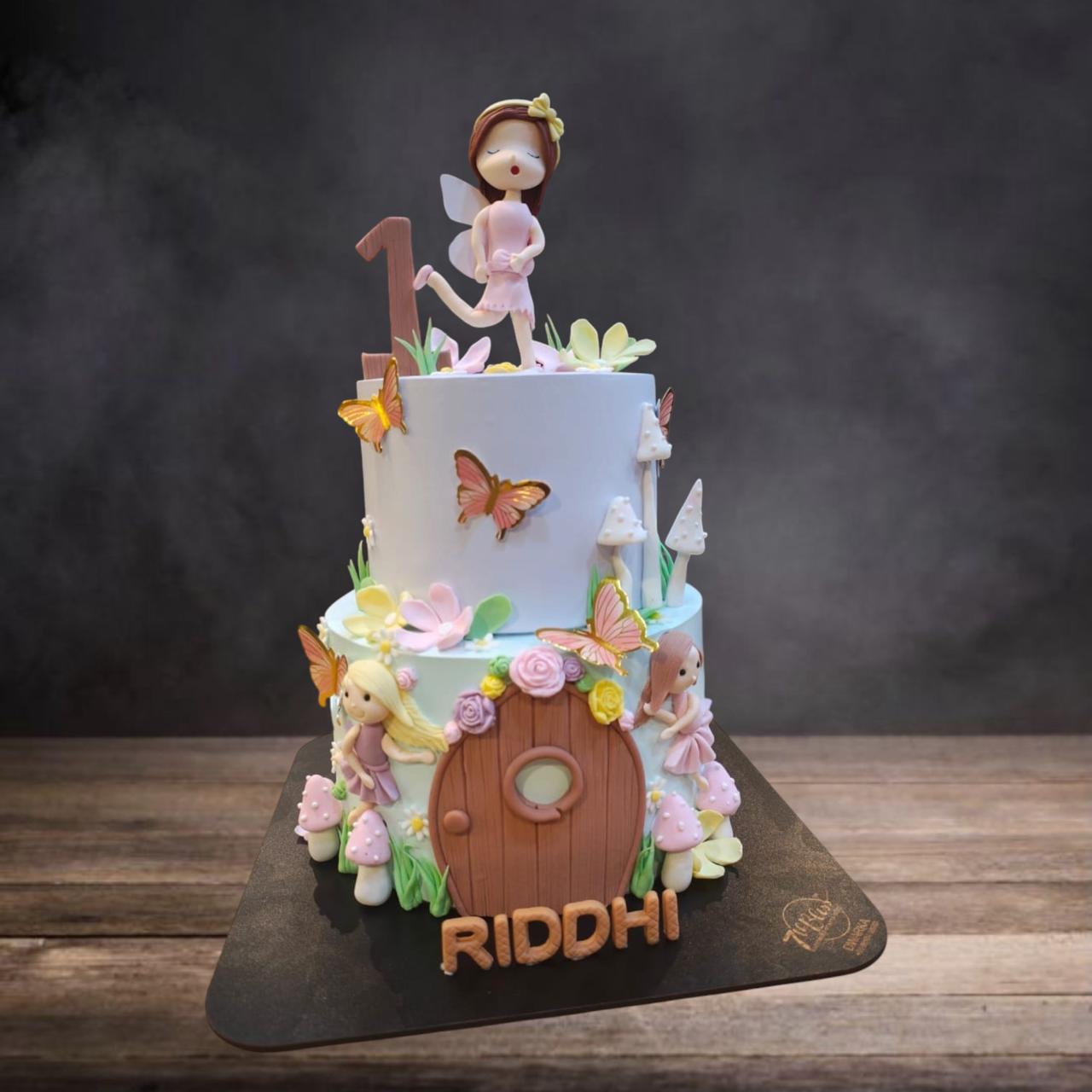 Enchanted 3D Fairy Garden 1st Birthday Cake