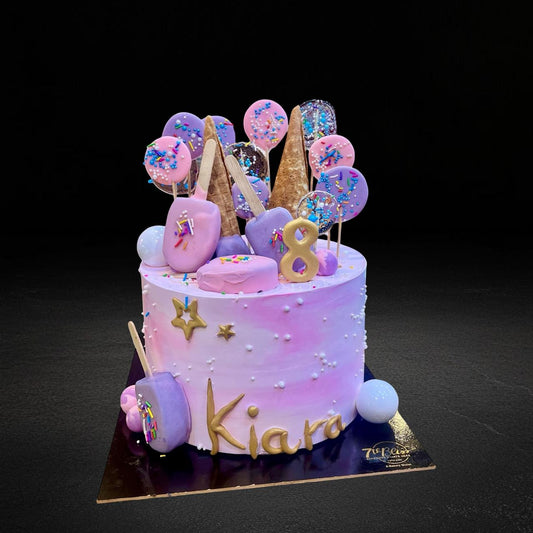 Candyland Pink & Purple Ice Cream Cake