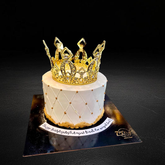 Golden Crown Quilted  Birthday Cake