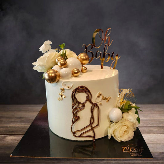 Oh Baby Elegant Baby Shower Cake
