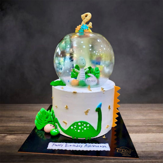 Dinosaur Glass Globe Cake
